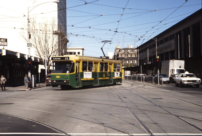 116549: Spencer Street at Bourke Street Down Route 96 A2 282 turning out of Bourke Street