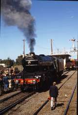 116698: Seymour 8695 Down Special Passenger A3 4472 Flying Scotsman Eldon Hogan in foreground