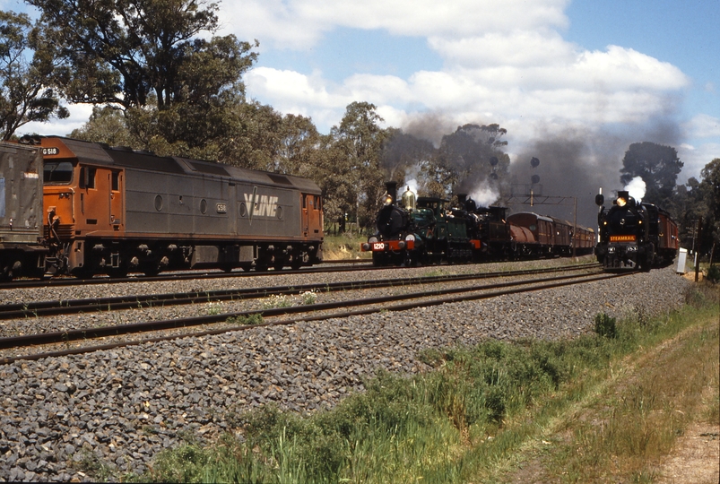 116731: Broadford Loop 9664 Up Freight G 518 8693 Down Special Passenger 1210 3112 and 8391 Down Special Passenger K 153