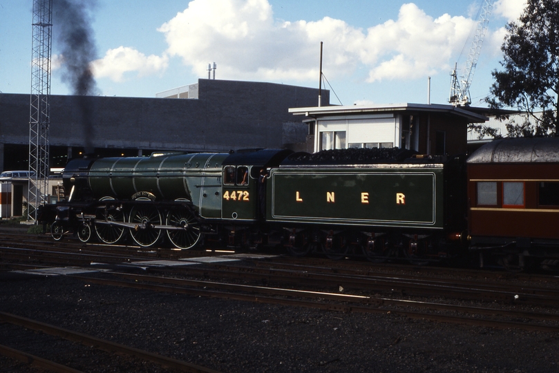 116768: Spencer Street 8692 Up Empty Cars A3 4472 Flying Scotsman trailing