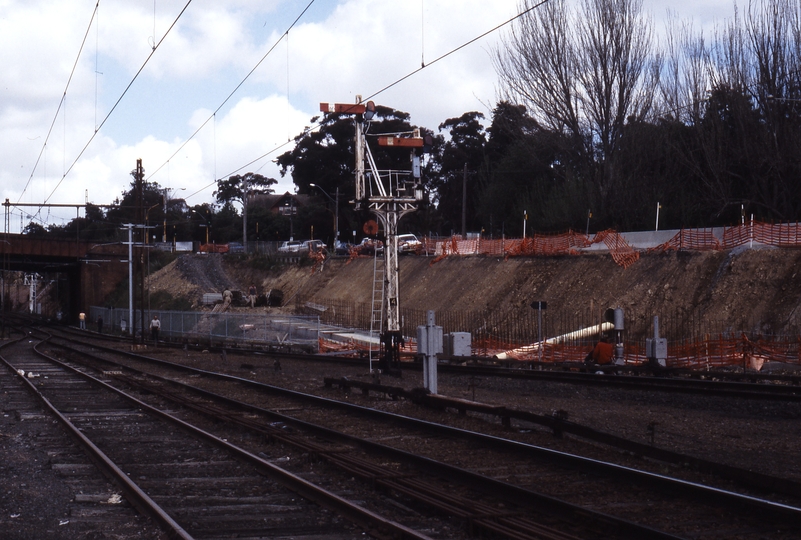 117079: Heidelberg Banksia-Bell Street Bridge Construction looking towards Melbourne