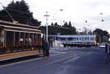 117322: Riversdale Road at Railway Crossing Up AETA Special V 214 and Down Suburban Comeng 619 M trailing