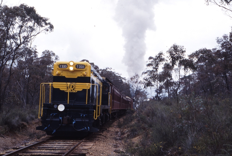 117630: Mile 87.25 Maldon Line 12 00 noon Up Passenger T 333 trailing