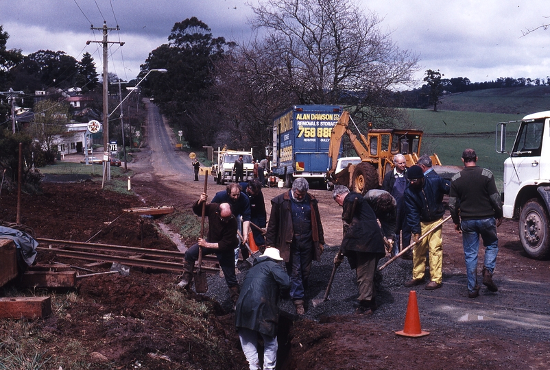 118577: Main Road Level Crossing Gembrook Looking towards Gembrook along Road