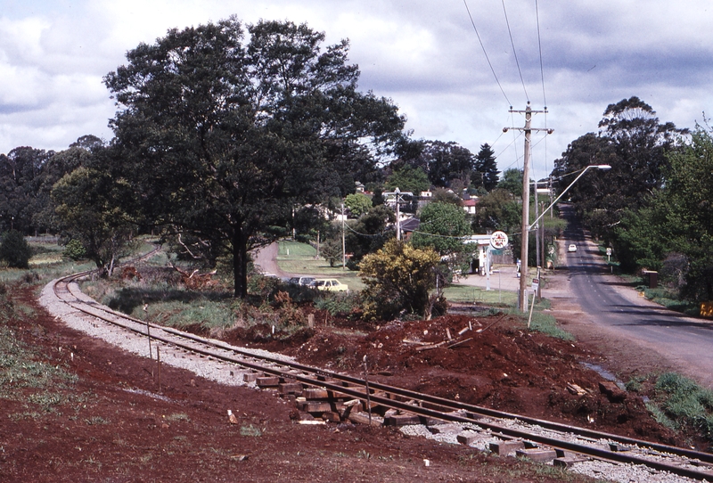 118641: Gembrook Main Road Level Crossing Looking towards Gembrook MMBW Pipe Crossing in foreground