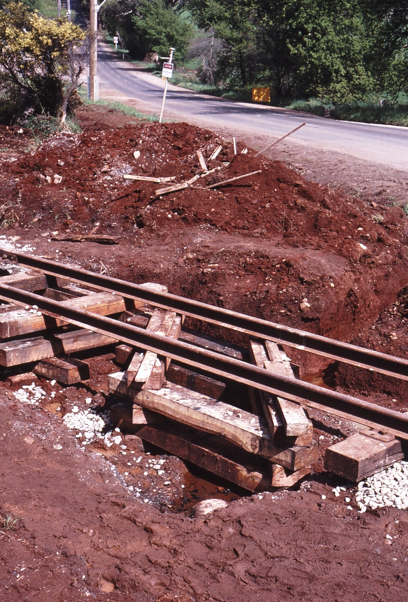 118642: Gembrook Main Road Level Crossing MMBW Pipe Crossing on Gembrook Side