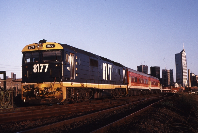 118791: North Melbourne Flyover down end 8625 Down Sydney Express 8177