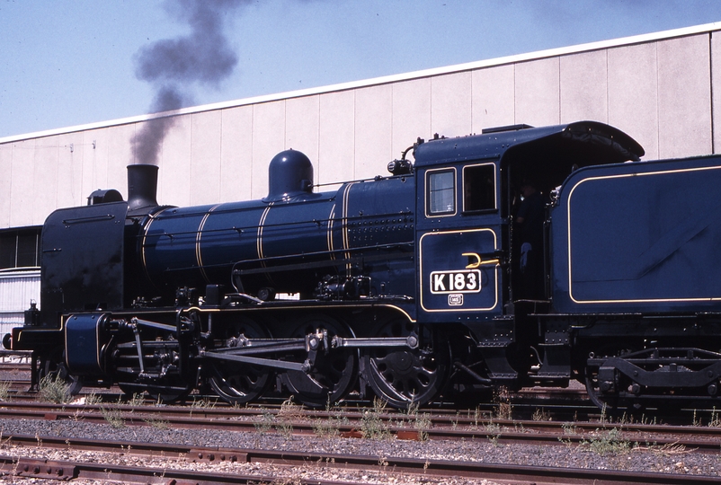 118837: Bogie Exchange Siding km 4 7084 Steamrail Special K 183 leading Y 164 trailing