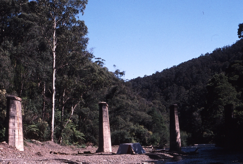 119133: Thomson River Bridge Looking downstream Girders removed for Rehabilitation