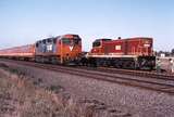 119760: km 63 Geelong Line 8238 Up Passenger from South Geelong N 473 and Down Barclay Mowlem Track Assembly Train 4903 propelling