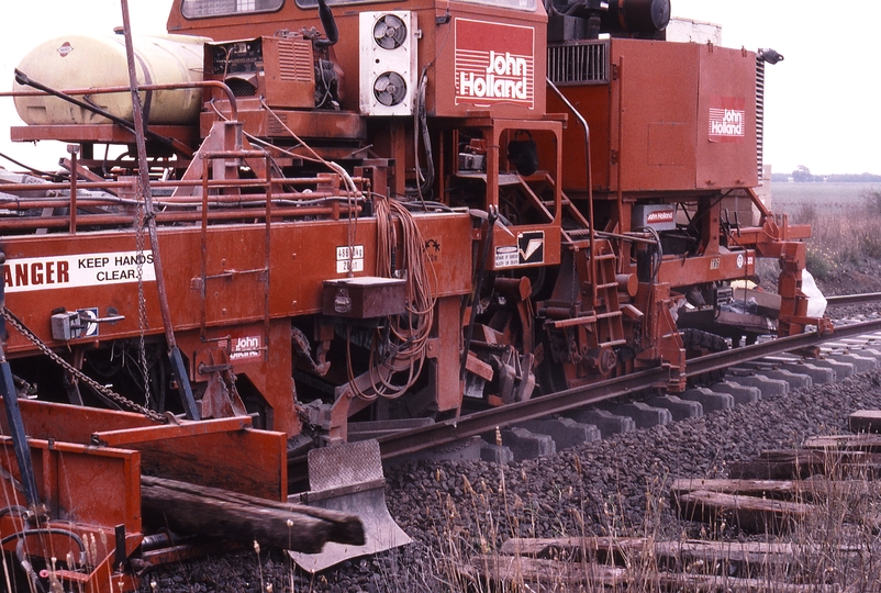 119842: km 86.5 Gheringhap - Inverleigh J Hollands Tracklaying Machine Looking West