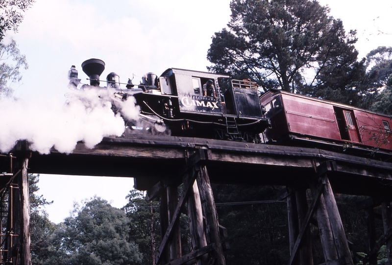 119920: Monbulk Creek Trestle Down Commissioners Train Climax 1694