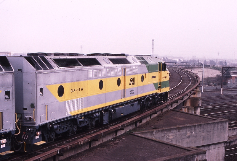 119948: North Melbourne Flyover Up Empty Cars for Indian Pacific Display CLP 12 CLP 16