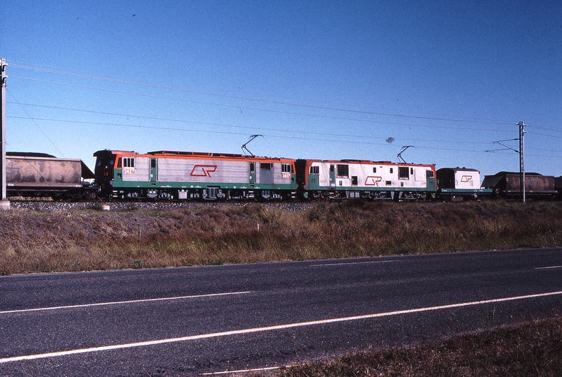 120181: Level Crossing near Meatworks km 110.93 Down Coal 3548 3635 mid train 3214 3635