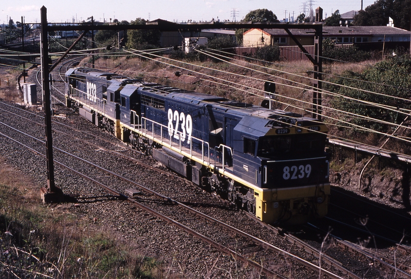 120217: Flemington Goods Junction - Lidcombe Arthur Street Bridge Light Engines towards Flemington Goods Junction 8233 8239