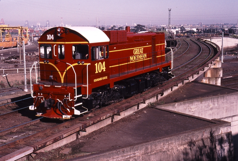 120426: North Melbourne Flyover Up Light Engine J 104