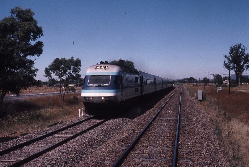 120590: km 241 North-East Line Down Daylight XPT XP 2013 City of Tamworth leading