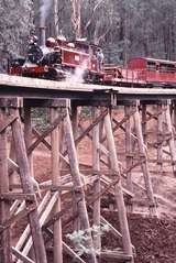 120953: Bridge 8 Curved Trestle Down Work Train 14A First Train over bridge