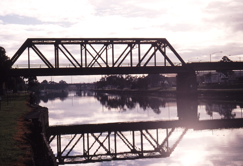 121056: Maribyrnong River Bridge near Sims Street Junction Looking Upstream