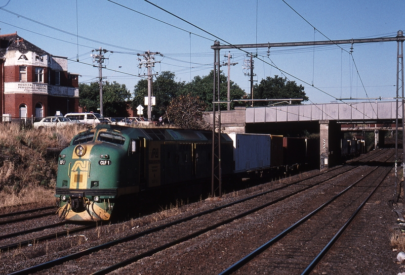 121308: Footscray down side Albert Street Bridge 9753 Down TNT Train CLF 1