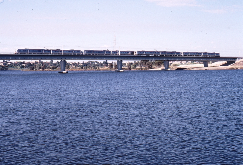 121592: Goongoongup Bridge Up and Down Suburban Trains both 4-car A sets