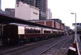 121991: Spencer Street QR Great South Pacific Express 1832 QHPB 1831 QHSC 1836 QHGC 1852 QHDC 1839 QHLC 1830 QHOC at Ausrail Conference Rolling Stock Exhibition