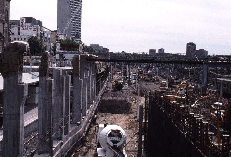 122020: Flinders Street Alterations for Federation Square in progress viewed East from Princes Bridge