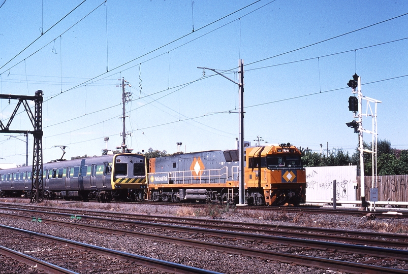 122041: Newport Stabled 3-car Comeng Train and 9702 Up Adelaide Superfreighter NR 92 leading