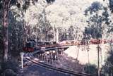 122180: Bridge 8 curved Trestle Down Work train D 21 First through train to Gembrook