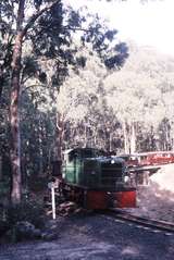 122181: Bridge 8 Curved Trestle Down Work Train D 21 First through train to Gembrook