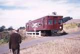 122229: Quines Road Level Crossing Mile 72.5 Daylesford Line 12:30pm Up Passenger 63 RM Reg Topp at left