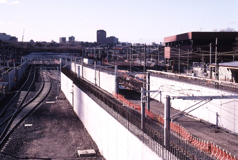 122365: Flinders Street looking East from Princes Bridge Federation Square works in progress