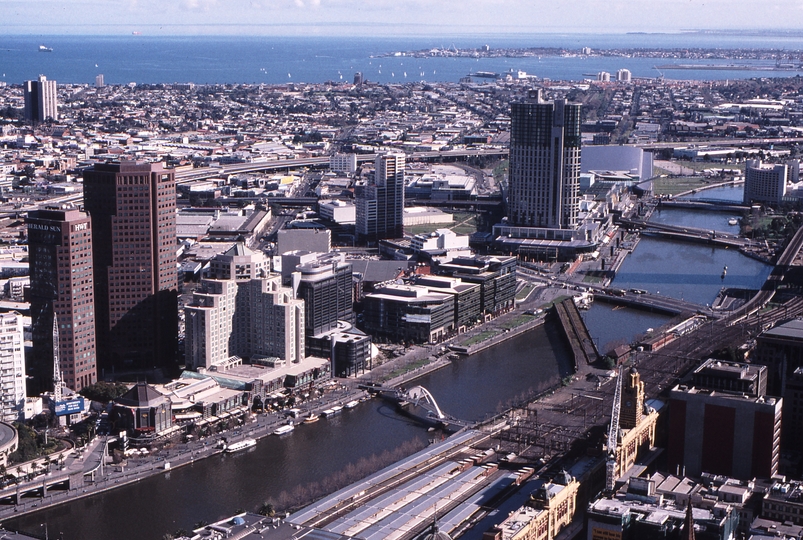 122624: Flinders Street Flinders Street Viaduct Yarra River bridge viewed from 101 Collins Street