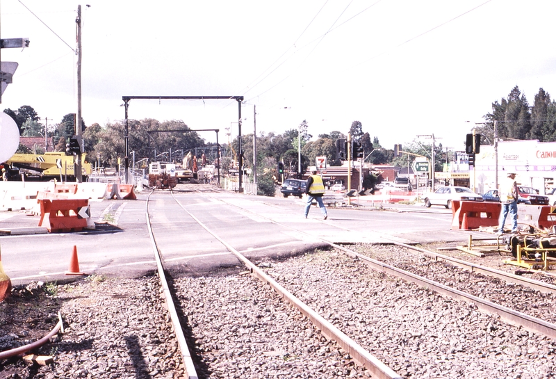 122917: Boronia Road Level Crossing looking towards Belgrave Dismantling tracks