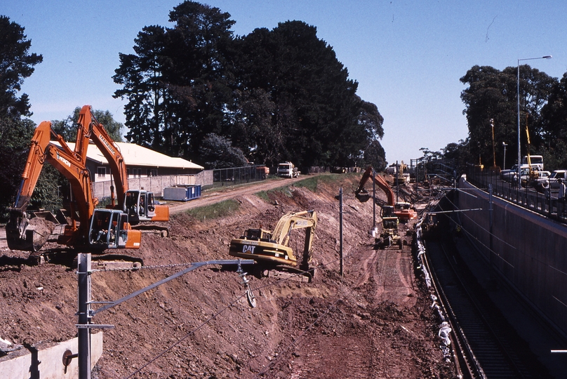 122921: Boronia looking towards Melbourne from Chandler Road Excavation for Up line in progress