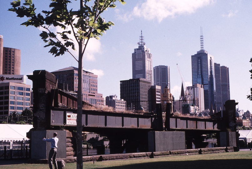 122983: Yarra River Bridge Sandridge Bridge South Abutment looking towards Flinders Street