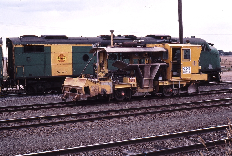 123222: Maroona GM 42 leading on Ballast Train also Ballast regulator and broom