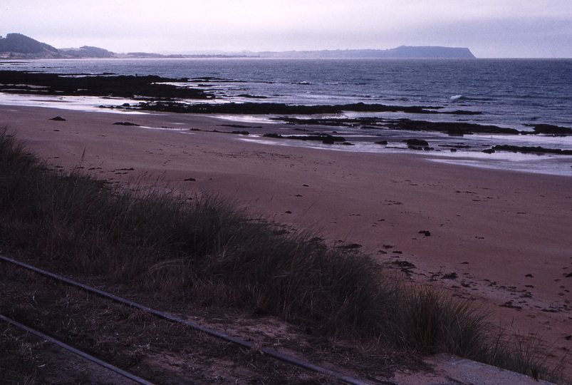 123445: Cooee looking West opposite Ocean View Motel Table Cape in background