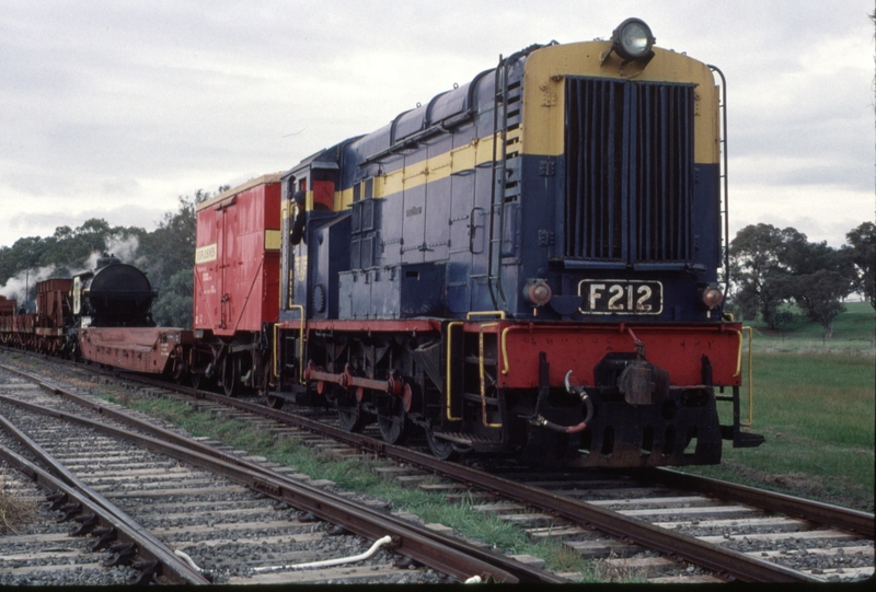 123799: Muckleford F 212 shunting freight vehicles Explosives Van P 22 nearest