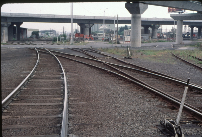 124047: Appleton Dock Junction looking North under 'Citylink' from Moonee Ponds Creek