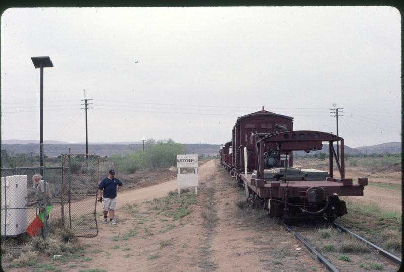 124184: Stuart Highway Level Crossing km 1292 5 Narrow Gauge Central Australia Railway 11:30am arrival Northbound Passenger (DH 14),