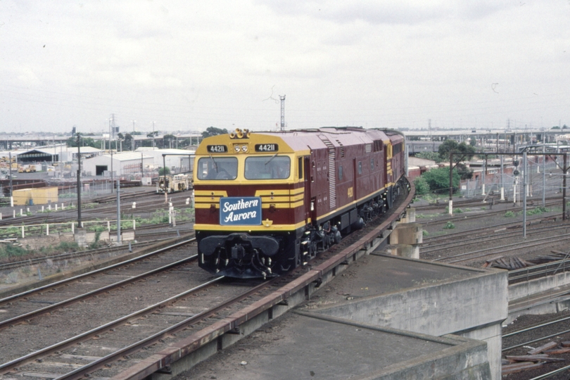 124244: North Melbourne Flyover Up NSWRTM Southern Aurora 44211 4490