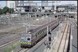 124549: Exhibition Street Bridge Down Lilydale Suburban 6-car Hitachi 78 M leading