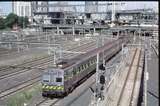 124549: Exhibition Street Bridge Down Lilydale Suburban 6-car Hitachi 78 M leading