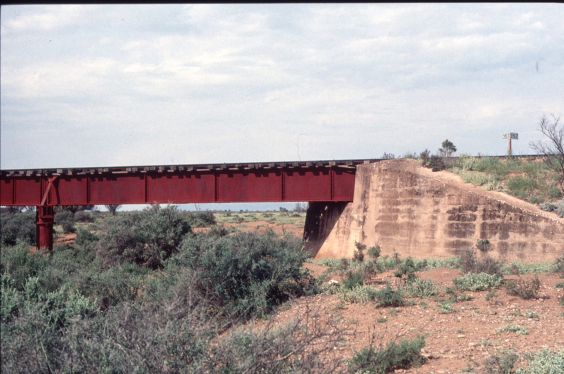 125051: North Abutment Willochra Creek Bridge looking from East to West across line