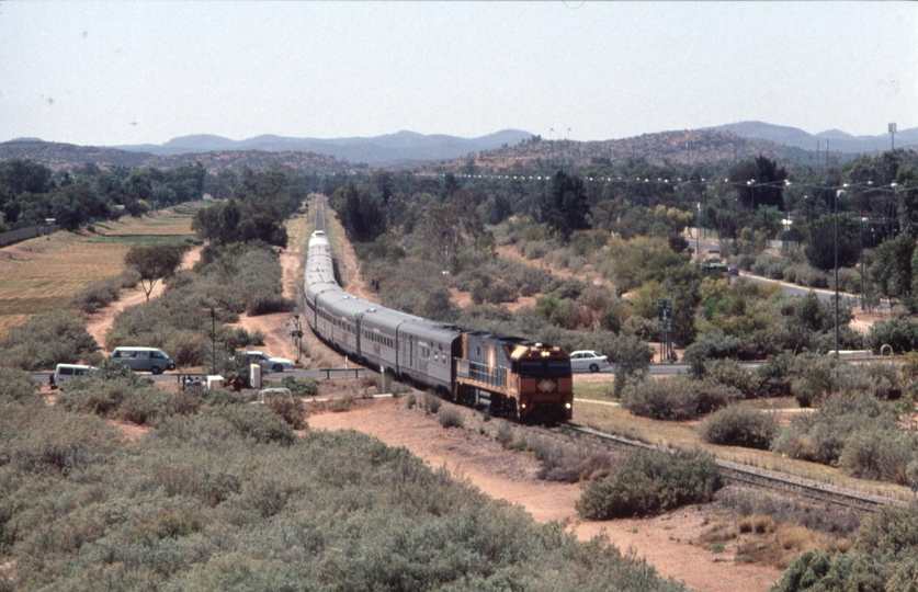 125103: km 1332 approaching Heavitree Gap Southbound Ghan NR 37