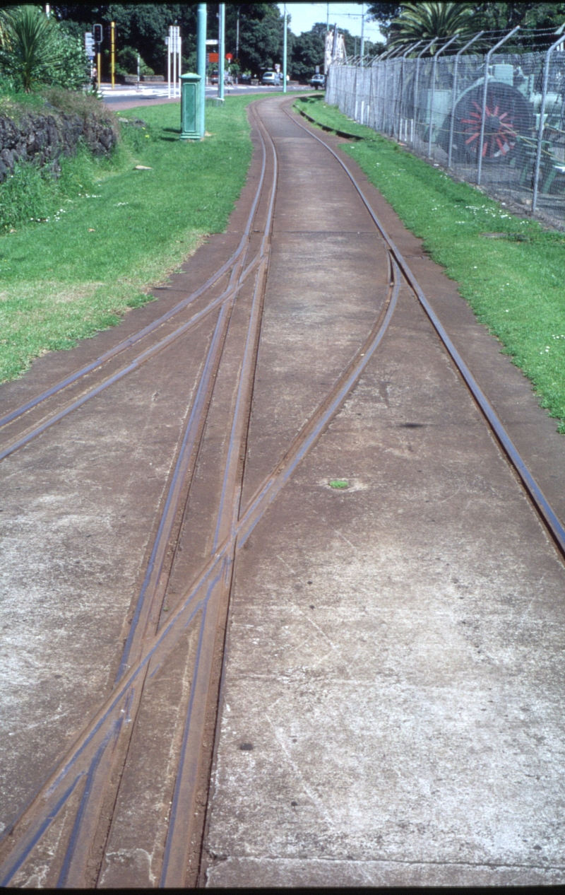 125269: Museum of Transport and Technology Entrance Stop Dual Gauge 1435 mm and 1219 mm Turnout