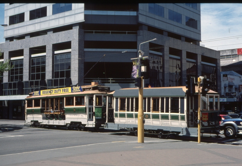 125783: Christchurch Tramway Amagh Street at Colombo Street 152 115 departing Stop T 8