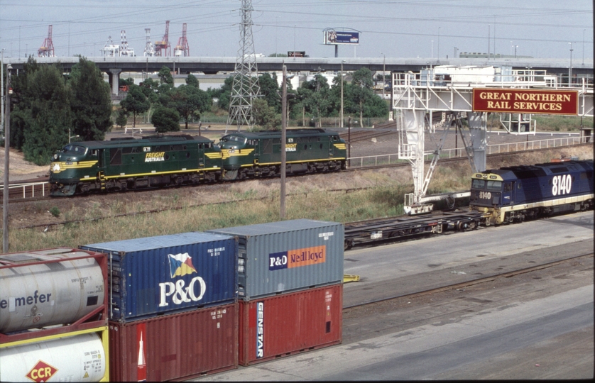 126203: GNRS Depot North Melbourne 8140 in background Light Engines A 77 A 71