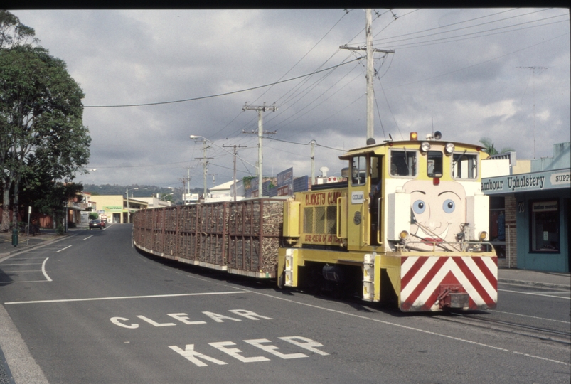 127100: Nambour Mill Howard Street at William Street Loaded Train 'Coolum' trailing